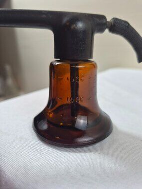 Antique DeVilbiss No 251 Amber Glass Atomizer Perfume Medical Sprayer READ
